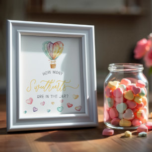 Sweethearts in Jar Baby Shower Game Sign Poster