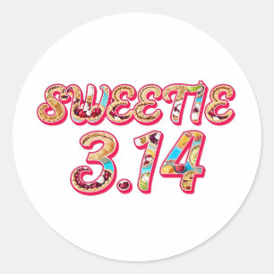 Sweetie 3.14 (gefüllt mit Spiegeln) Runder Aufkleber