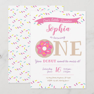 Sweetie Donut Doughnut 1. Geburtstag Einladung