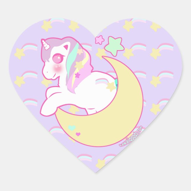 Sweetie Dreams Unicorn Heart Sticker (Vorderseite)