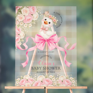 Sweetie Goose Pink Floral Baby Shower Welcome 