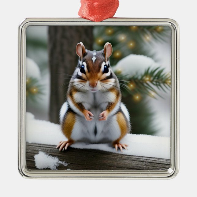 Sweetie Pie Chipmunk Ornament Aus Metall (Vorne)