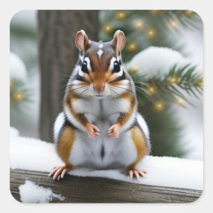 Sweetie Pie Chipmunk Quadratischer Aufkleber
