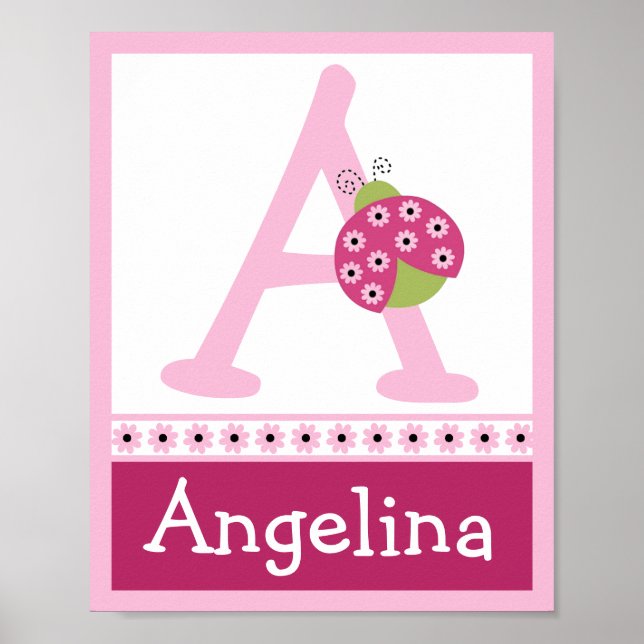 Sweetie Pie Ladybug Letter & Name Wall Art Poster (Vorne)