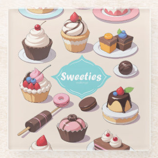Sweeties-Quadrat-Untersetzer Glasuntersetzer