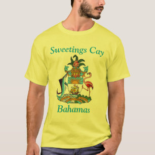 Sweetings Cay, Bahamas mit Wappen T-Shirt