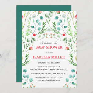 Sweetly Wreath Aquarellblütendusche Einladung