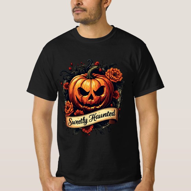 SweetSpuk Gothic Floral Pumpkin - Halloween T-Shirt (Vorderseite)