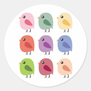 SweetTweet Birds Runder Aufkleber