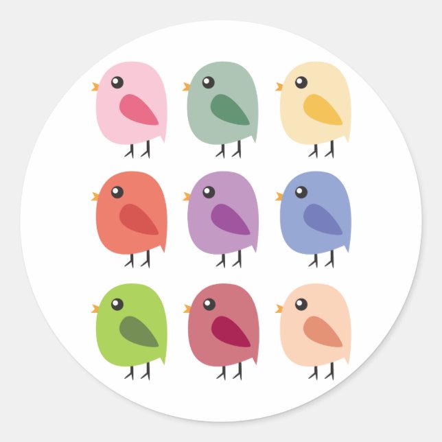 SweetTweet Birds Runder Aufkleber (Vorderseite)