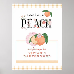 Sweety Little Peach Baby Dusche Empfang Poster