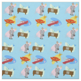 Swellsville Retro Swanky Sixties Cartoon Pattern Stoff