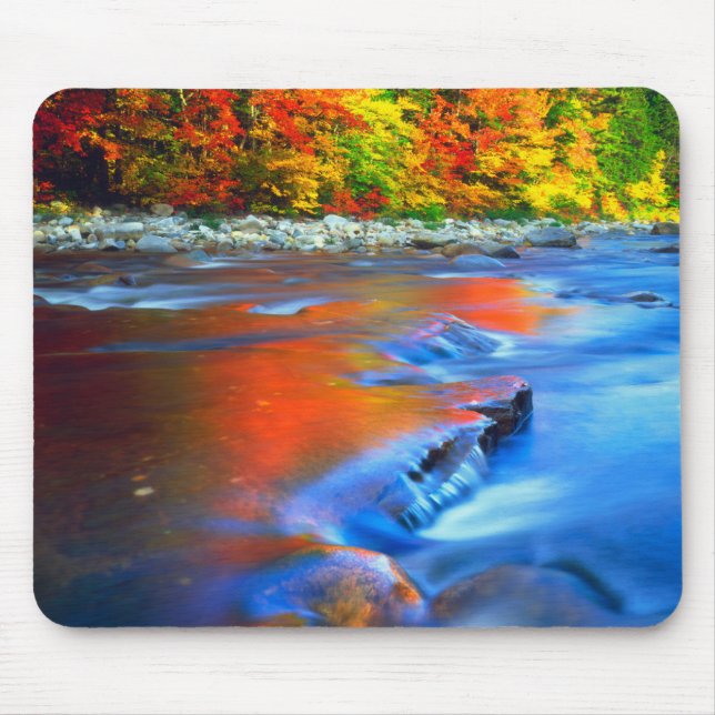 Swift River reflektiert Herbstfarben Mousepad (Vorne)
