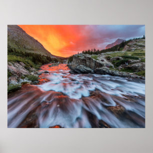 Swiftaktuelle Fälle Glacier Nationalpark Montana Poster