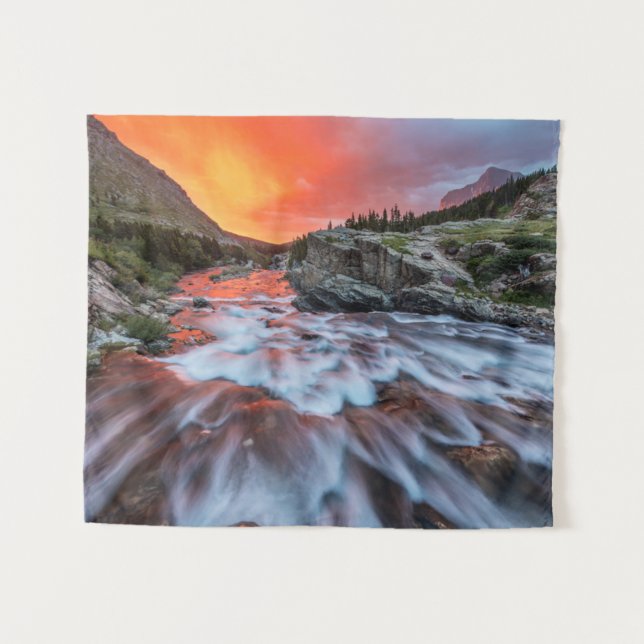 Swiftaktuelle Fälle | Glacier Nationalpark Montana Wandteppich (Vorderseite (Horizontal))