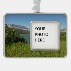 Swiftcurrent Lake View - Glacier National Park Rahmen-Ornament Silber