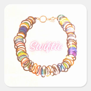 Swiftie Beads – Stadion-Glow-Armband-Konzept Quadratischer Aufkleber