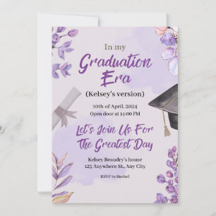 Swiftie thème Dans son Era Graduation Invitation