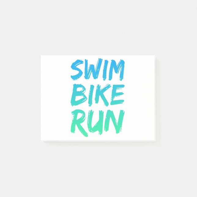 Swim Bike Lauf großartiges Design Post-it Klebezettel (Vorderseite)