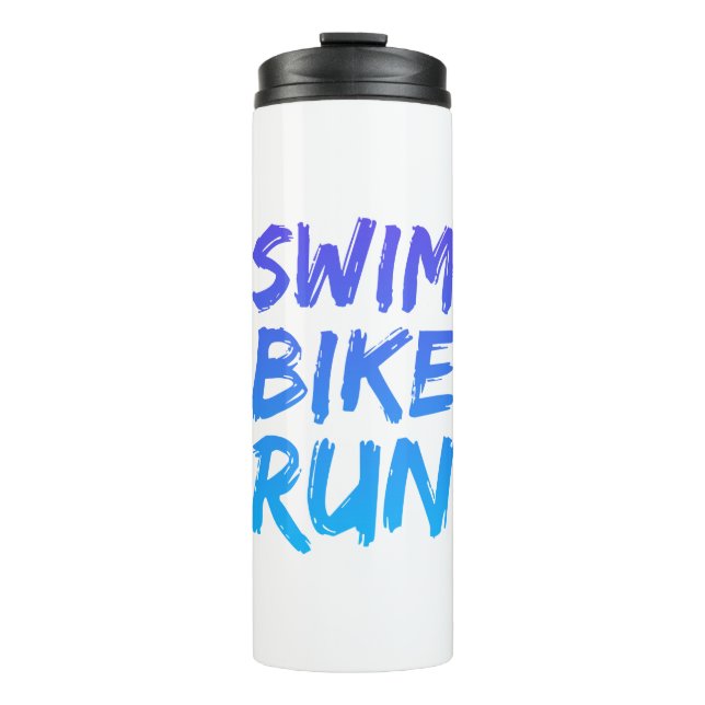 Swim Bike Lauf großartiges Design Thermosbecher (Vorderseite)