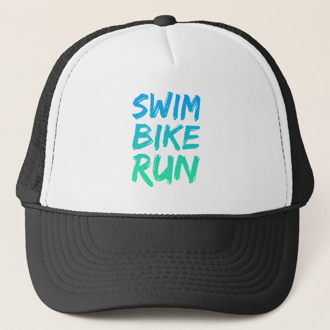 Swim Bike Lauf großartiges Design Truckerkappe (Vorderseite)