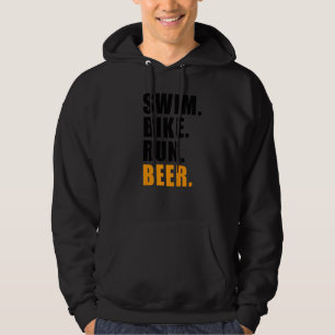Swim Bike Run Bier Triathlete Triathlon Sport Mens Hoodie