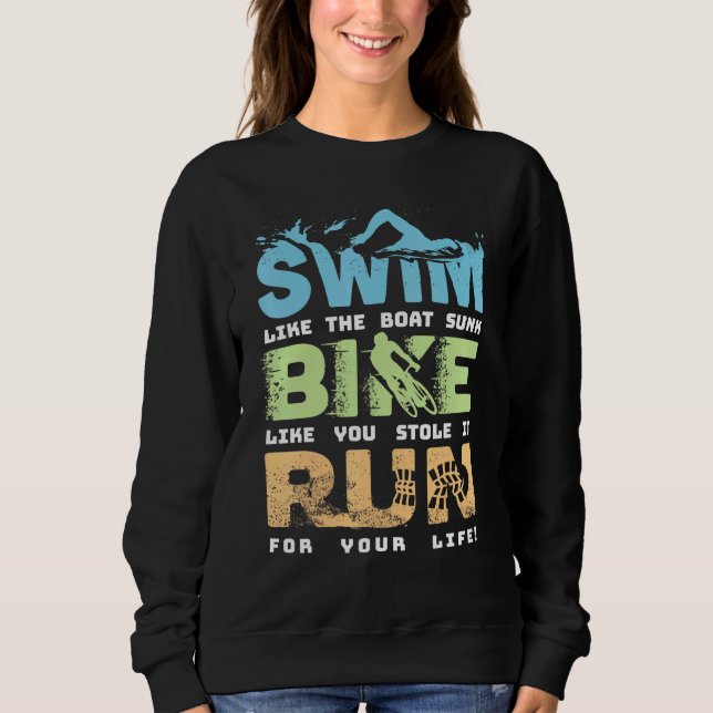Swim Bike Run Cycling Triathlon Fan - Triathleten Sweatshirt (Vorderseite)