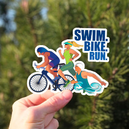 Swim Bike Run - für Triathlon Athleten Vinyl Aufkleber