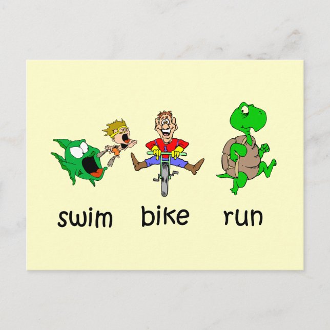 Swim Bike Run Postkarte (Vorderseite)