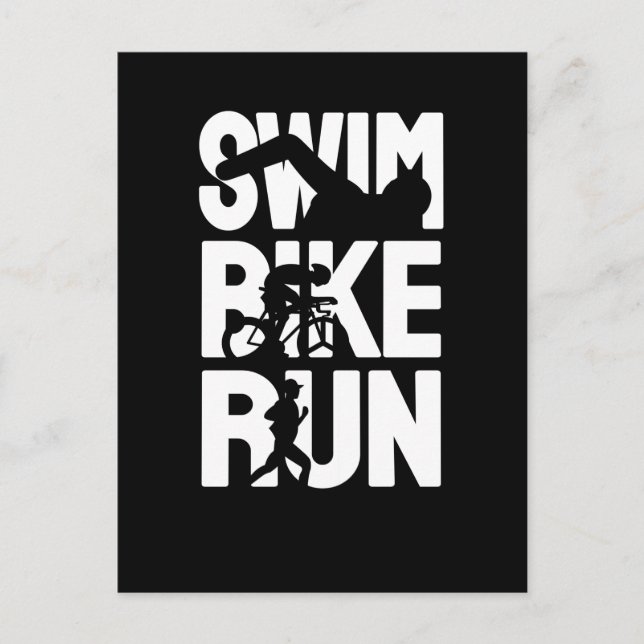 Swim Bike Run Postkarte (Vorderseite)