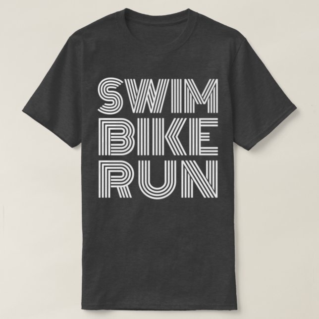 Swim Bike Run Triathlon Design T-Shirt (Design vorne)