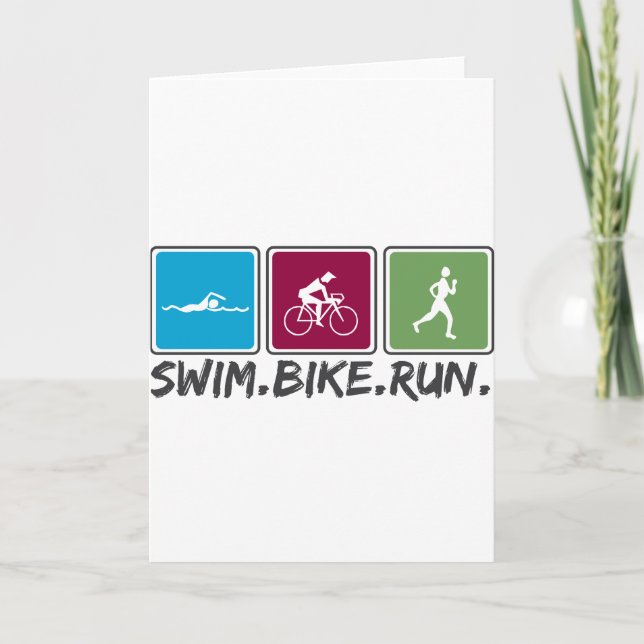 swim bike run (triathlon) karte (Vorderseite)