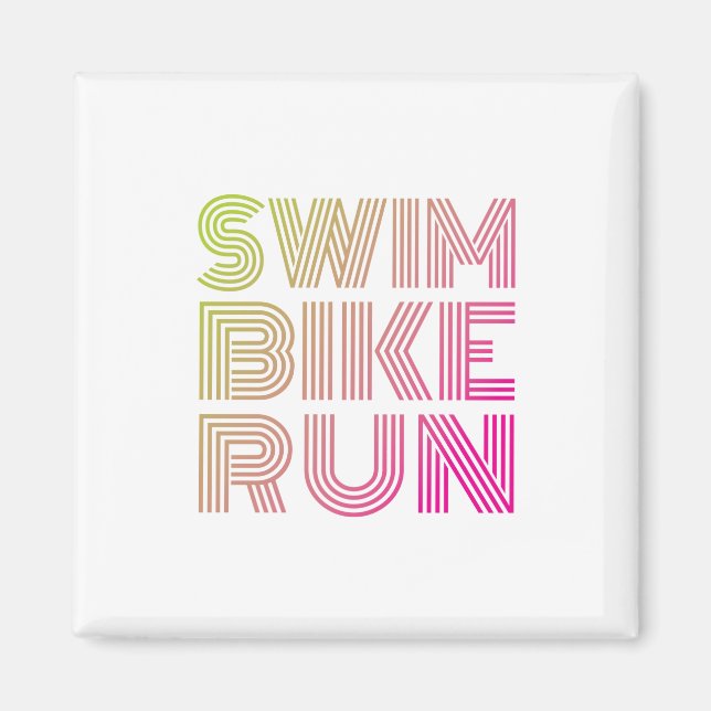 Swim Bike Run, Triathlon Magnet (Vorne)