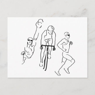 Swim Bike Run Triathlon Postkarte