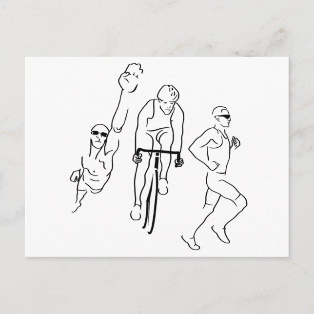 Swim Bike Run Triathlon Postkarte (Vorderseite)