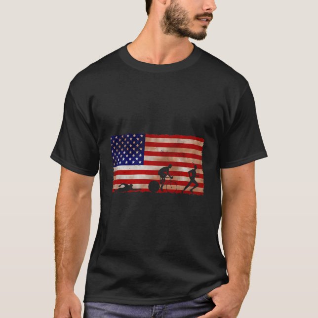 Swim Bike Run Triathlon Tri Gear T-Shirt (Vorderseite)