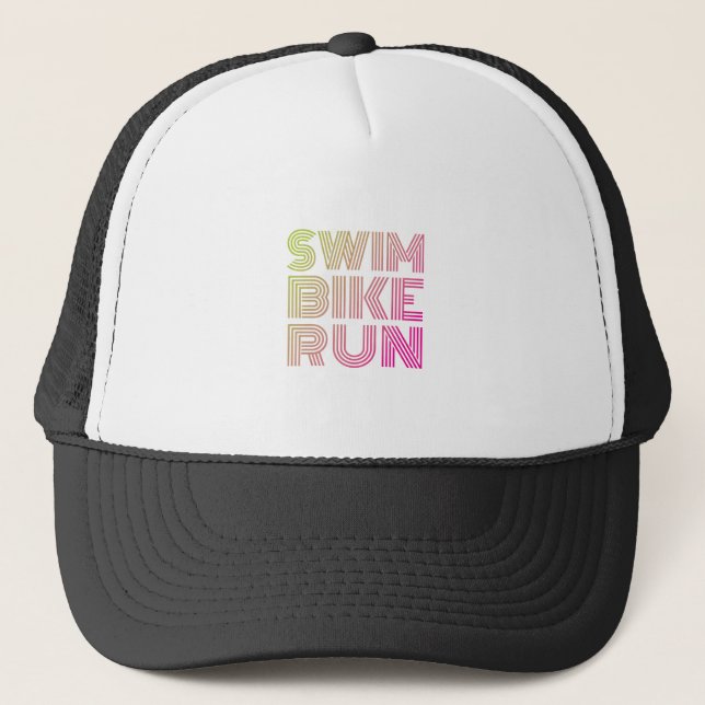 Swim Bike Run, Triathlon Truckerkappe (Vorderseite)