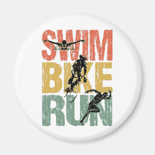Swim Bike Run - Vintager Triathlon Magnet