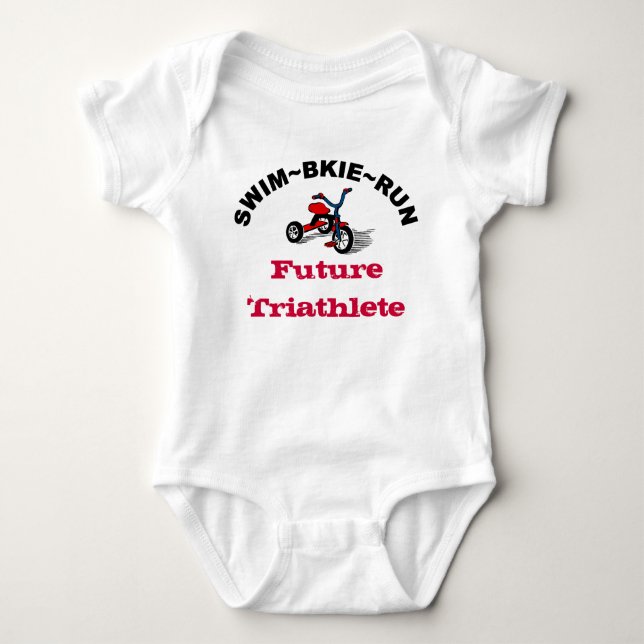 Swim~Bike~Run zukünftiger Triathlete Baby-T - Baby Strampler (Vorderseite)