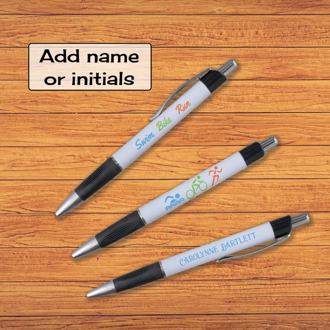Swim-Biketrennen hinzufügen Name Sport Kugelschreiber (One pen, three printed elements)