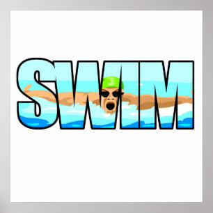 Swim Butterfly Poster