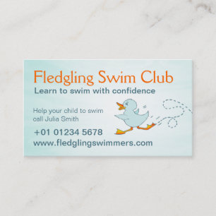 Swim Club Schwimmlehrer Visitenkarte