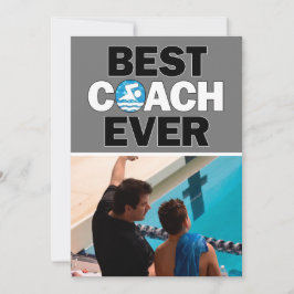 Swim Coach Best je Custom Foto Dankeskarte