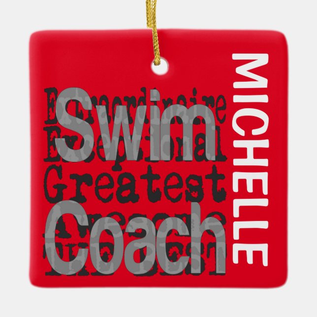 Swim Coach Extraordinaire CUSTOM Keramikornament (Vorderseite)