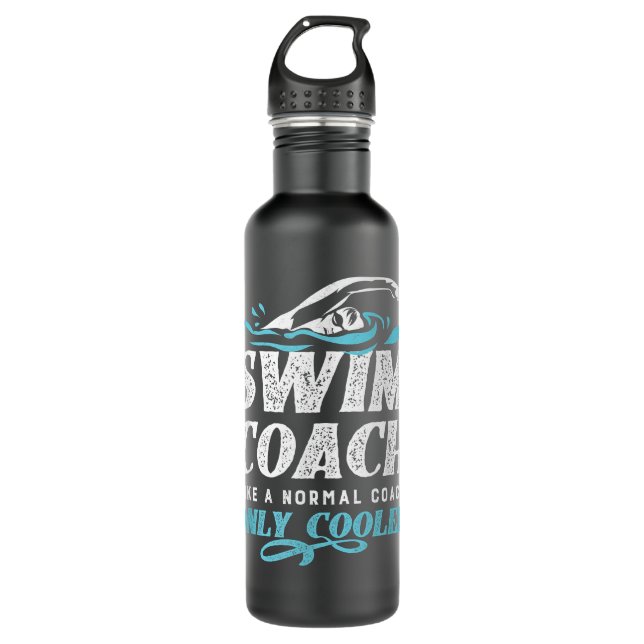 Swim Coach Geschenke - wie ein normaler Coach nur  Edelstahlflasche (Vorderseite)