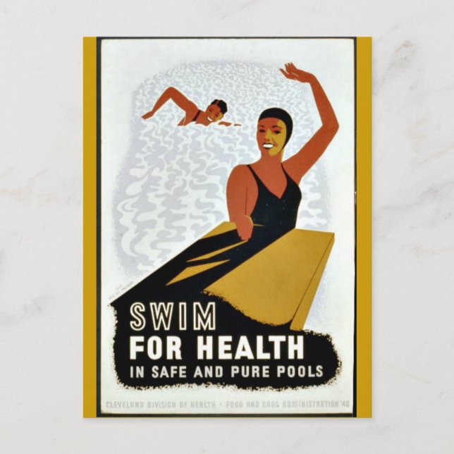 Swim for Health - Vintages WPA-Plakat Postkarte (Vorderseite)