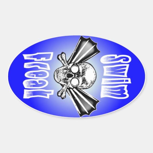 Swim Freak Oval Sticker (Vorderseite)