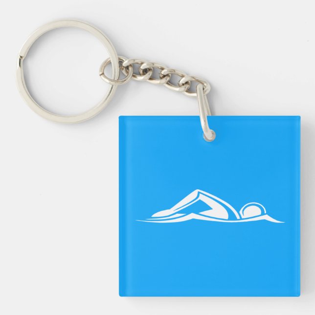 Swim-Logo-AcrylSchlüsselanhänger-Blau Schlüsselanhänger (Vorderseite)