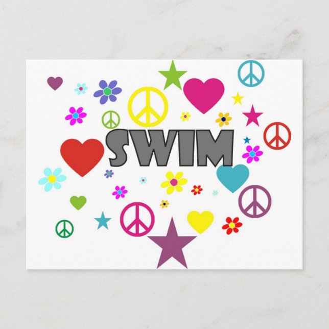 Swim Mixed Graphics Postkarte (Vorderseite)