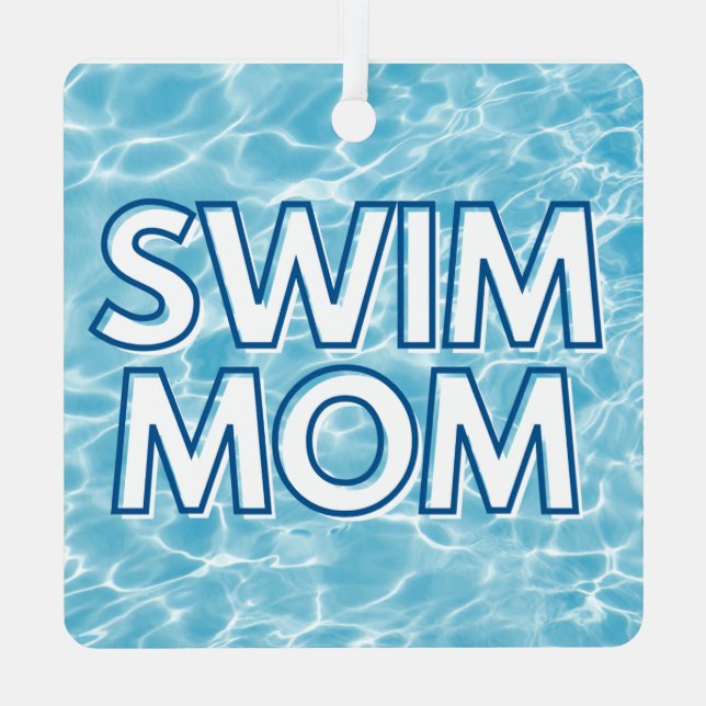 Swim Mom Christmas Ornament Aus Metall (Rückseite)